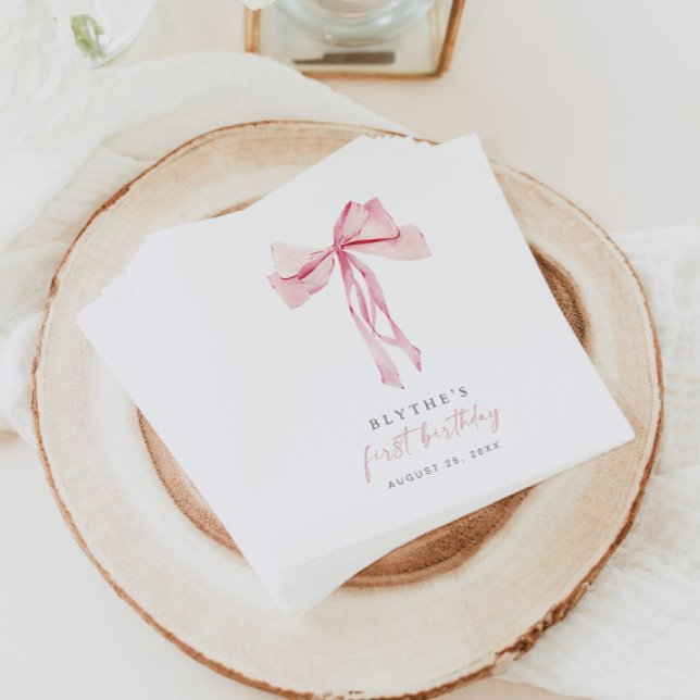 Guardanapo De Papel Arco Rosa Primeiro Papel de Aniversário Cartolina  (Criador carregado)