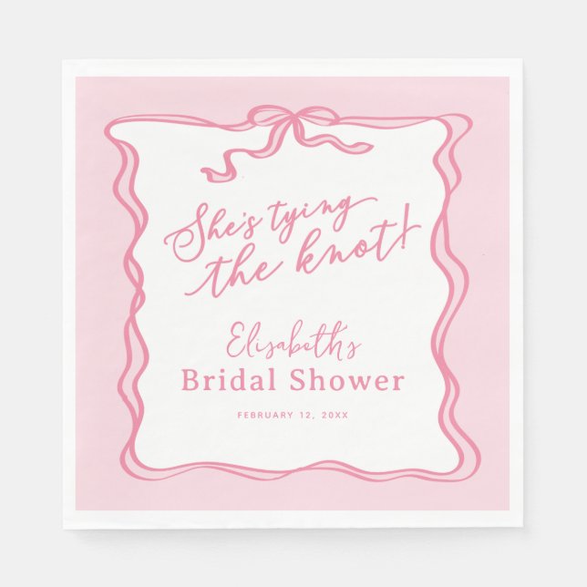 Guardanapo De Papel Arco Rosa Retro Ela Está Se Casando  (Frente)
