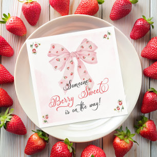 Guardanapo De Papel Arco rosa Strawberry Berry Sweet Chá de fraldas
