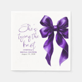 Guardanapo De Papel Arco Roxo Ela Está Amarrando o Nó Chá de Noiva