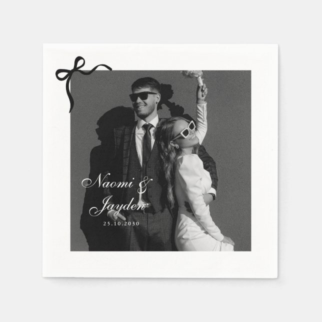 Guardanapo De Papel Arco Script Vintage Personalizado Casamento (Frente)
