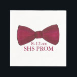 Guardanapo De Papel Arco Tie Bowtie Baile de formatura Formal Casament<br><div class="desc">Apresenta uma ilustração original de uma gravata pesada de arco. Perfeito para casamentos, noivados, bailes de formatura, aniversários e outras celebrações. Simplesmente personalize com suas informações de evento. O Designer está disponível para criar e carregar designs personalizados para corresponder às cores e temas do seu casamento ou evento — clique...</div>