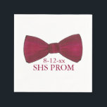 Guardanapo De Papel Arco Tie Bowtie Baile de formatura Formal Casament<br><div class="desc">Apresenta uma ilustração original de uma gravata pesada de arco. Perfeito para casamentos, noivados, bailes de formatura, aniversários e outras celebrações. Simplesmente personalize com suas informações de evento. O Designer está disponível para criar e carregar designs personalizados para corresponder às cores e temas do seu casamento ou evento — clique...</div>