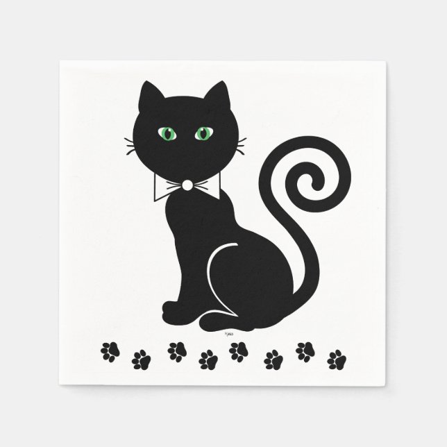 Guardanapo De Papel Arco Tie Cat Napkins (Frente)