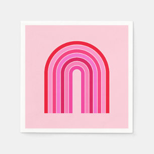 Guardanapo De Papel Arco Vermelho E Pink Do Arco-Íris Retroativo