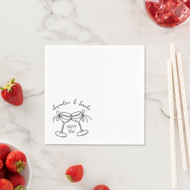 Guardanapo De Papel Arcos de Aniversário com Champanhe (Insitu)