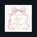 Guardanapo De Papel Arcos de fita rosa adoráveis Bat Mitzvah<br><div class="desc">Personalize estes adoráveis guardanapos de papel Bat Mitzvah, coquete rosa, com o seu próprio texto fácil e rapidamente, basta pressionar o botão Editar Usando a Ferramenta de Design para reorganizar e formatar o estilo e posicionamento do texto. Para uma aparência perfeita e coordenada, explore nossa variedade de itens correspondentes disponíveis...</div>