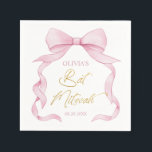 Guardanapo De Papel Arcos de fita rosa adoráveis Bat Mitzvah<br><div class="desc">Personalize estes adoráveis guardanapos de papel Bat Mitzvah, coquete rosa, com o seu próprio texto fácil e rapidamente, basta pressionar o botão Editar Usando a Ferramenta de Design para reorganizar e formatar o estilo e posicionamento do texto. Para uma aparência perfeita e coordenada, explore nossa variedade de itens correspondentes disponíveis...</div>