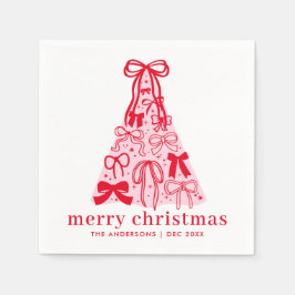 Guardanapo De Papel Arcos de Natal Rosa Vermelho Modernos Personalizad