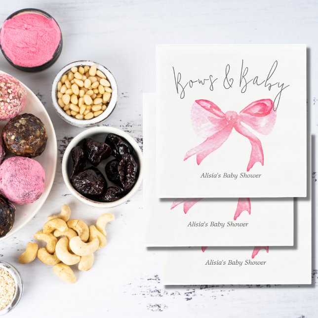 Guardanapo De Papel Arcos Rosa de Fita Elegante e Chá de fraldas de Me (Criador carregado)