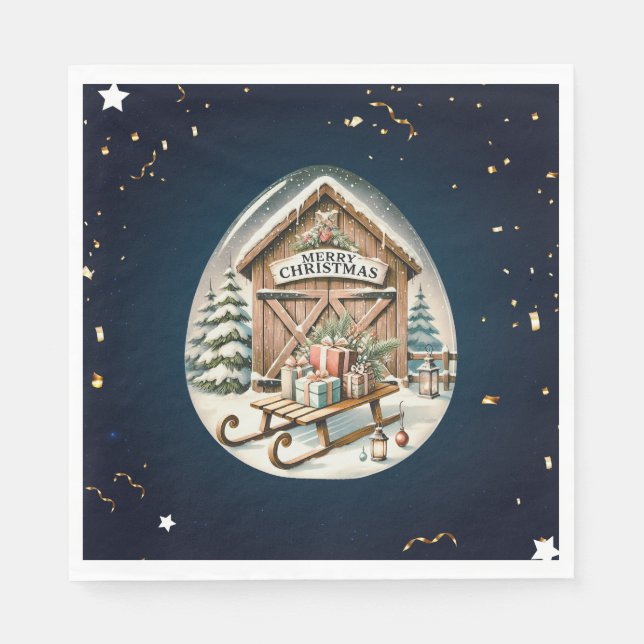 Guardanapo De Papel Área exclusiva de natais vintages (Frente)