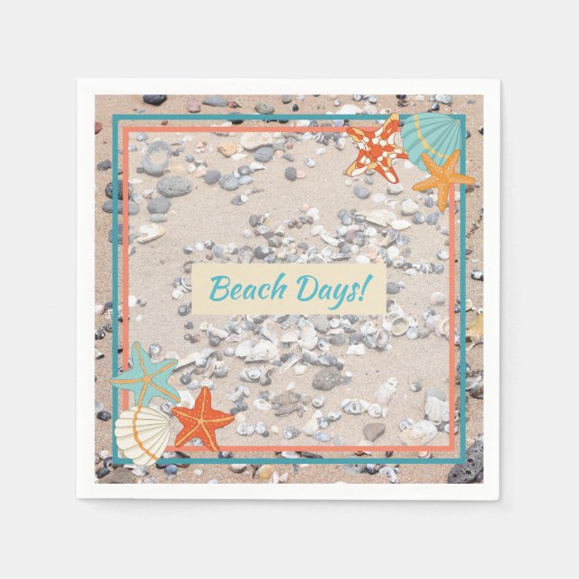 Guardanapo De Papel Areia e conchas marítimas (Frente)