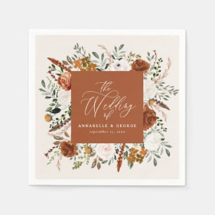 Guardanapo De Papel Argumento de casamento botânico russo terracotta e