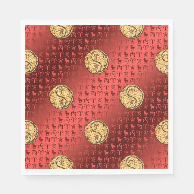 Guardanapo De Papel Áries & Fire Tiger (Frente)