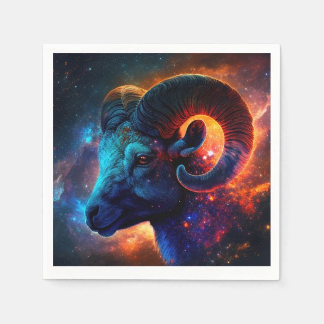 Guardanapo De Papel Aries Zodiac Star Sign - Vivid Artistic Napkins (Frente)
