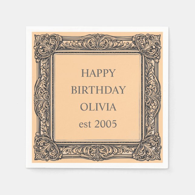 Guardanapo De Papel Armação de rolo personalizada vitoriana elegantes  (Frente)