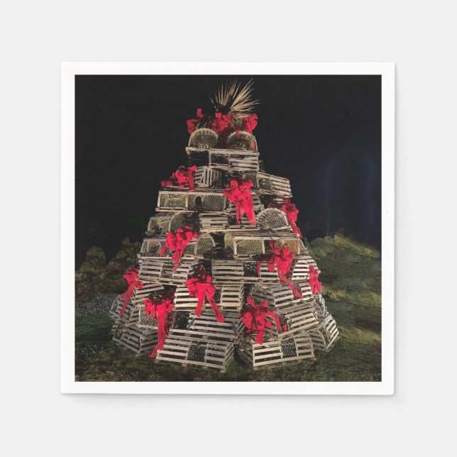 Guardanapo De Papel Armadilha de lagosta Árvore de Natal Coquetel Napk (Frente)