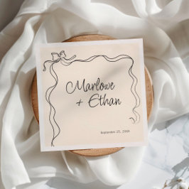 Guardanapo De Papel Armadura de Laço Excêntrica Casamento Escrito à Mã