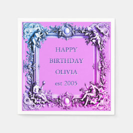 Guardanapo De Papel Armadura de Rolagem Vitoriana Personalizada Lilás 