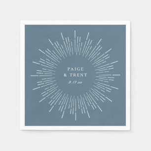 Guardanapo De Papel Armadura Moderna Sunburst Azul Pizarra