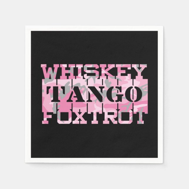 Guardanapo De Papel Armário Whiskey Tango Foxtrot Pink Camo (Frente)