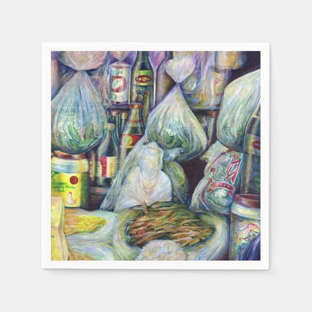 Guardanapo De Papel Aromas secos ao Sol de Singapura (Frente)