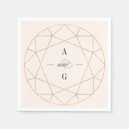 Guardanapo De Papel Arredondar Diamond Gem Geométrico Monograma Casame