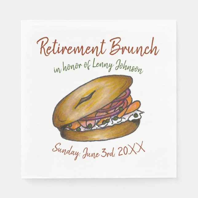 Guardanapo De Papel Arrefecimento Café da Manhã Brunch Bagel Lox Caper (Frente)