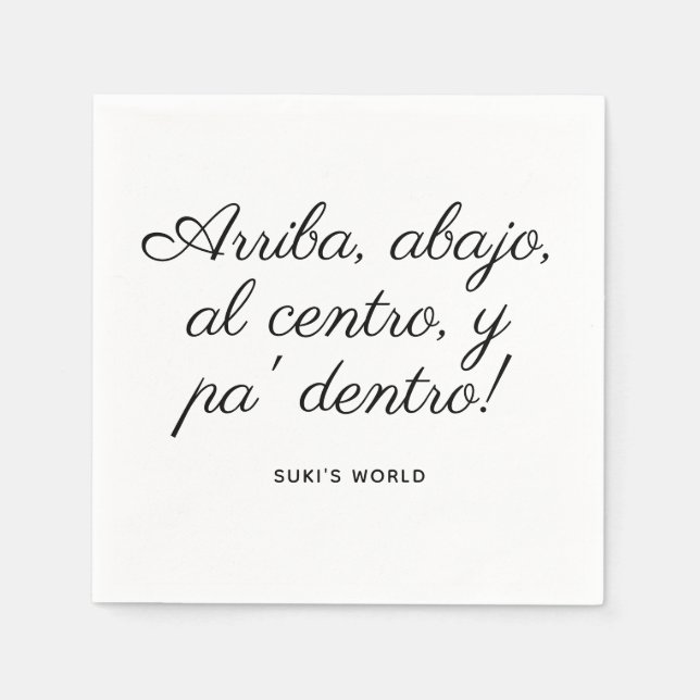 Guardanapo De Papel Arriba Abajo Al Centro E Pra Dentro! Personalizado (Frente)