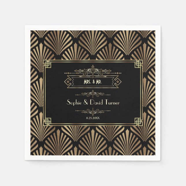 Guardanapo De Papel Art Deco Black Gatsby 1920 (Frente)