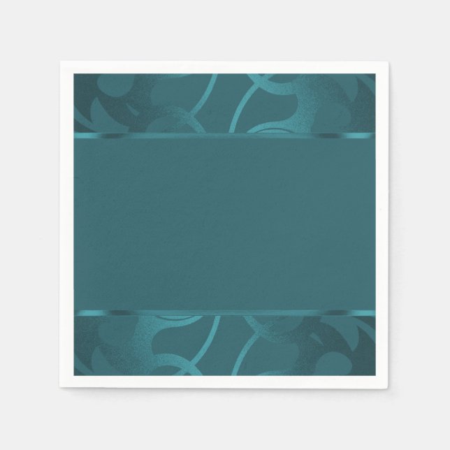 Guardanapo De Papel Art Deco Border Teal (Frente)