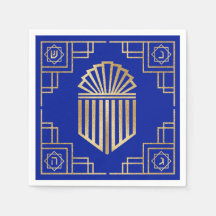 Art Deco Chanukkah Blue e Dourado Design