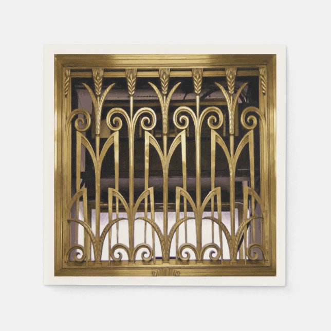 Guardanapo De Papel Art Deco Dourado (Frente)
