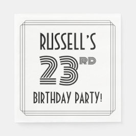 Guardanapo De Papel Art Deco Inspirou 23ª Festa de aniversário, Nome P