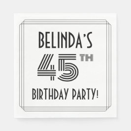 Guardanapo De Papel Art Deco Inspirou 45º Festa de aniversário, Nome P