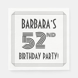 Guardanapo De Papel Art Deco Inspirou 52ª Festa de aniversário, Nome P