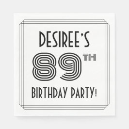 Guardanapo De Papel Art Deco Inspirou 89º Festa de aniversário, Nome P
