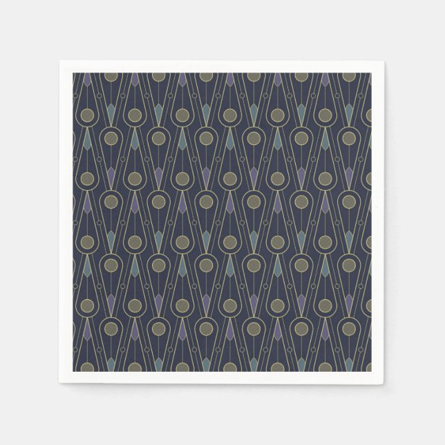 Guardanapo De Papel Art Deco pattern with geometric shapes in gold (Frente)