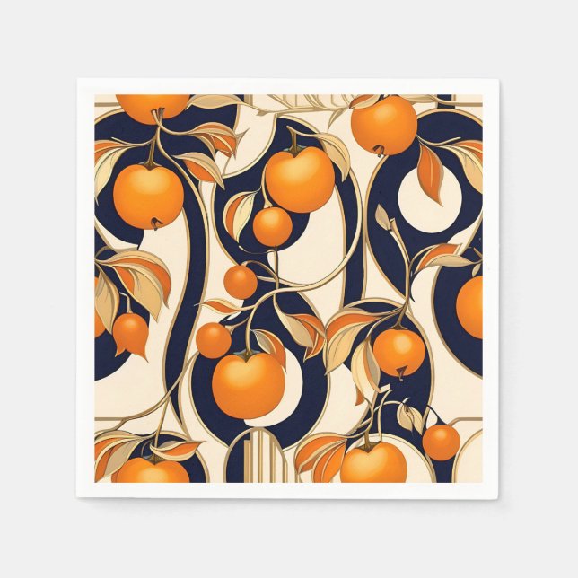 Guardanapo De Papel Art Deco Persimmon - Padrão de Fruta (Frente)