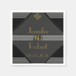 Guardanapo De Papel Art Deco Posh Wedding Napkin