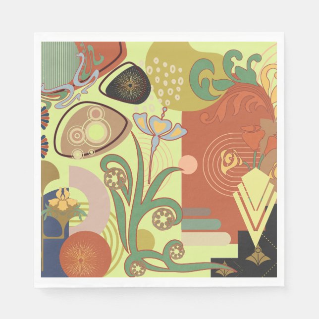 Guardanapo De Papel Art Nouveau Abstrato (Frente)