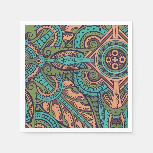 Guardanapo De Papel Art nouveau abstrato padrão criador (Frente)