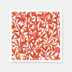 Guardanapo De Papel Art Nouveau Bird & Pomegranate, Mandarin Orange