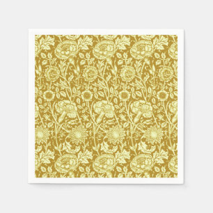 Guardanapo De Papel Art Nouveau Carnação Damask, Mostarda e Amarelo