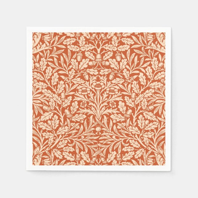Guardanapo De Papel Art Nouveau Floral Damask, Light Mandarin Orange (Frente)