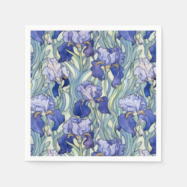 Guardanapo De Papel Art Nouveau Irrita azul Napkins (Frente)