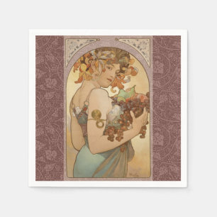 Guardanapo De Papel Art Nouveau Mucha Impressão