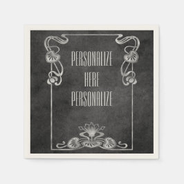 Guardanapo De Papel Art nouveau suede parece elegante cinza de prata l