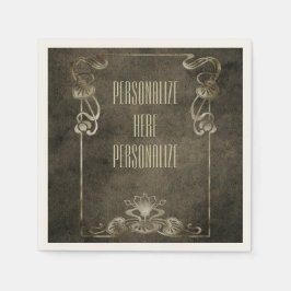 Guardanapo De Papel Art nouveau suede parece um lótus marrom elegante