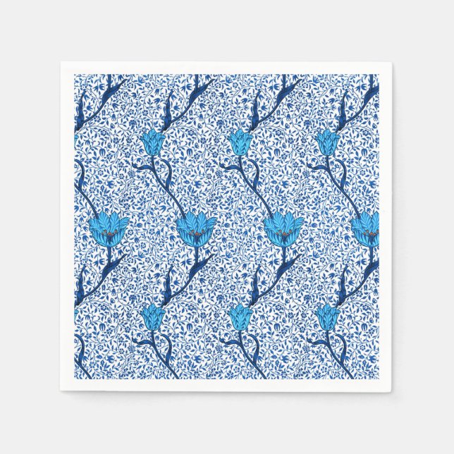 Guardanapo De Papel Art Nouveau Tulip Damask, Cobalt Blue (Frente)